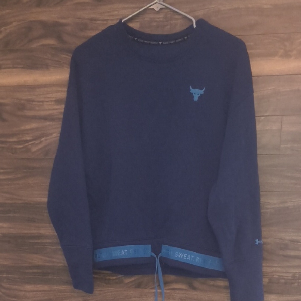 Under Armour x Project Rock XS Cropped Baggy Crewneck Workout Sweatshirt